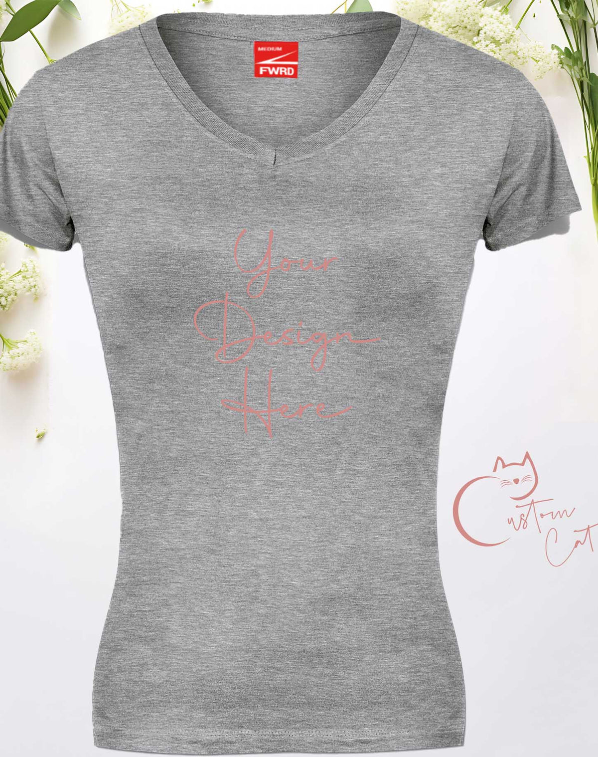 Build Your Own Ladies Fitted V - Neck T-Shirt