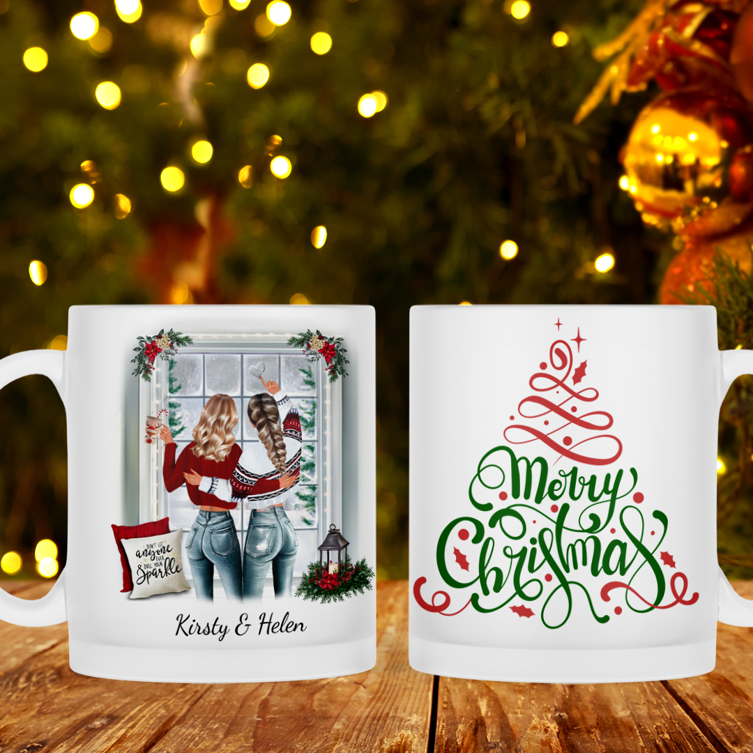 Best Friends and Sisters Christmas Mugs