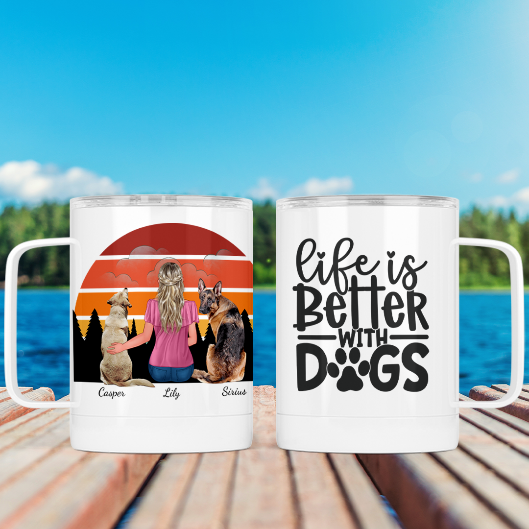 Retro Sunset Dog Lover Drinkware Collection