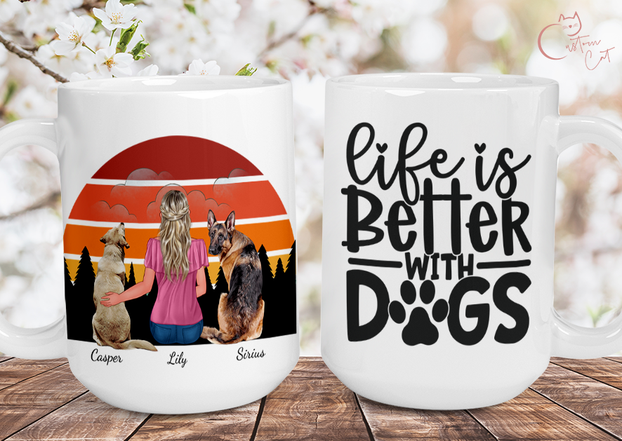 Retro Sunset Dog Lover Drinkware Collection