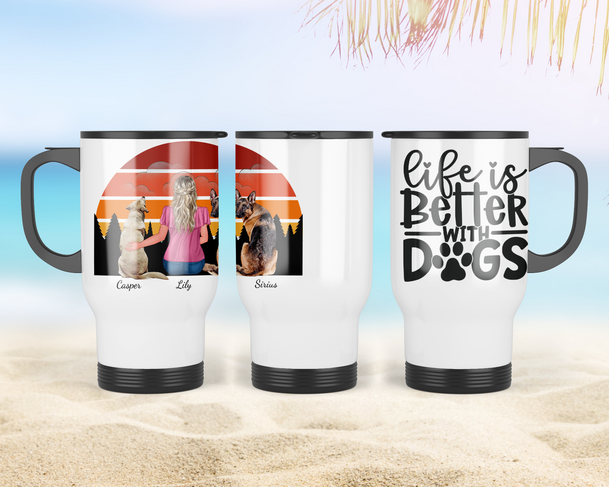 Retro Sunset Dog Lover Drinkware Collection